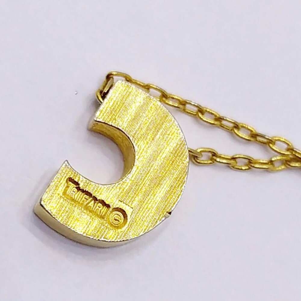 Trifari Minimalist C Initial Chain Choker Vintage… - image 4